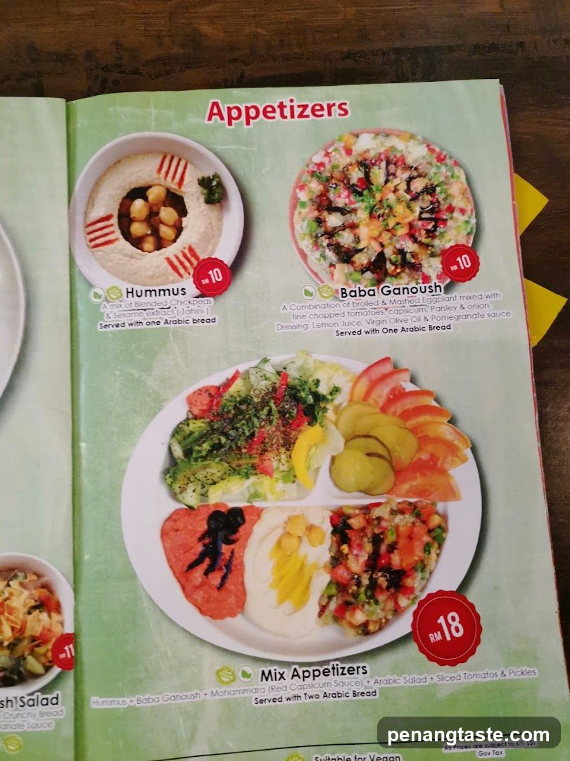 Appetizers Menu Page