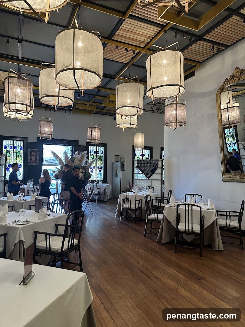 Restaurant Interior with Hanging Lamps