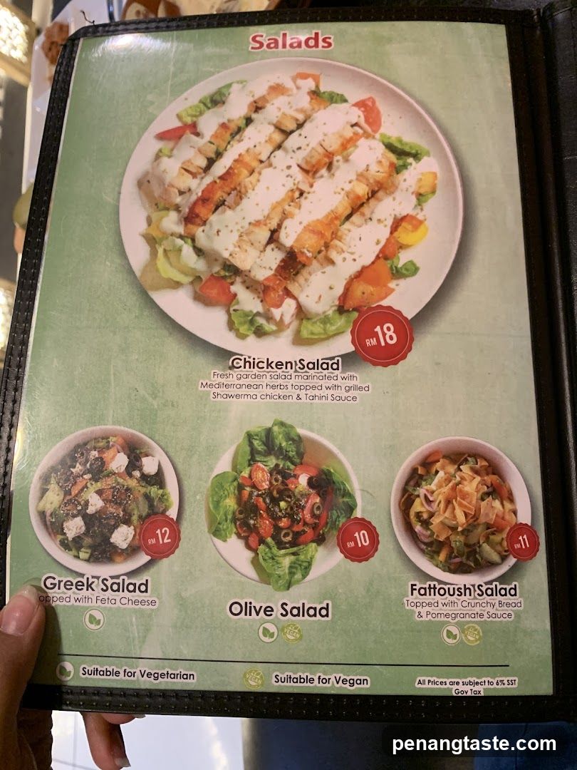 Salads Menu Page