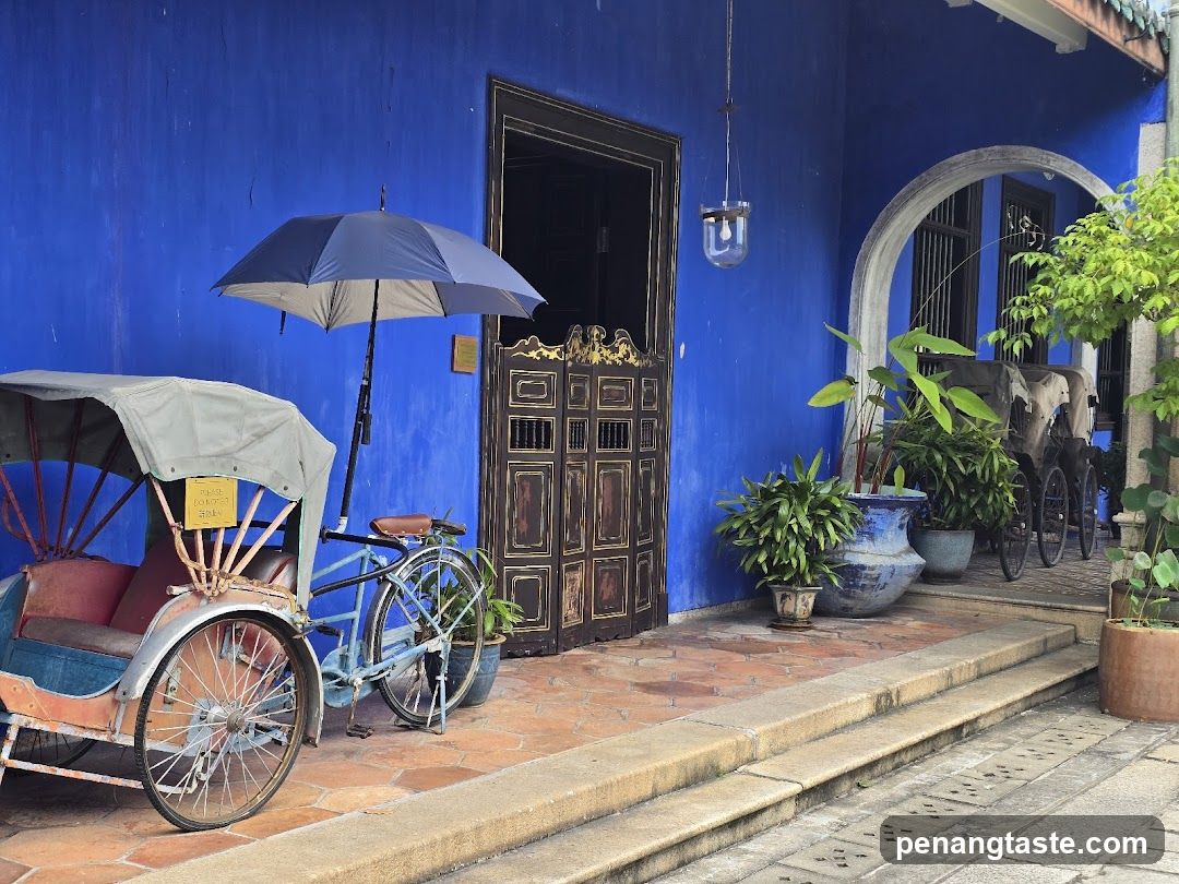Blue Building with Rickshaw