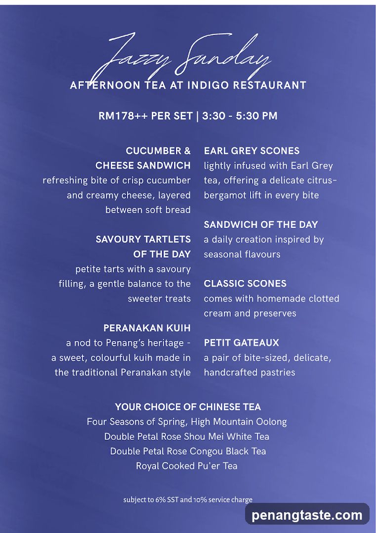 Jazzy Sunday Afternoon Tea at Indigo Restaurant