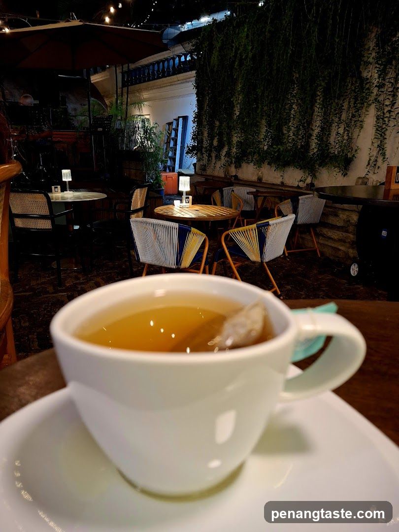Tea in a cozy outdoor cafe setting