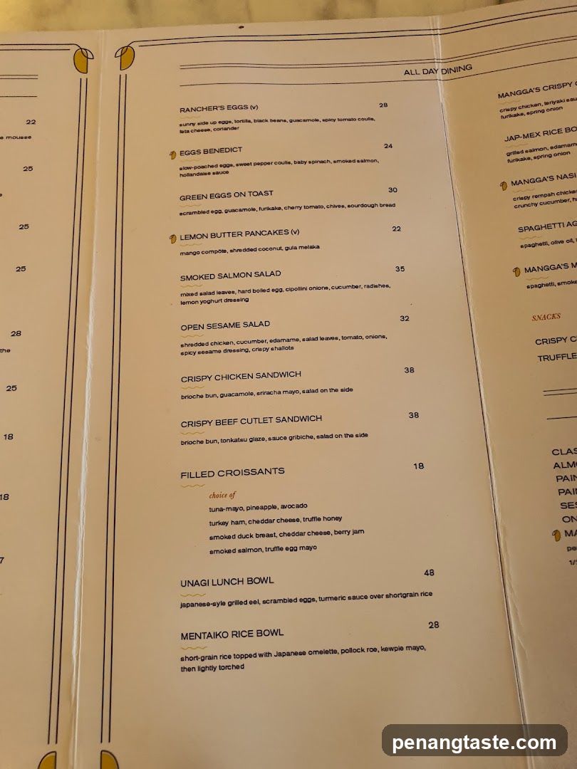 All Day Dining Menu