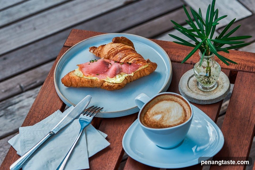 Breakfast with Croissant and Coffee