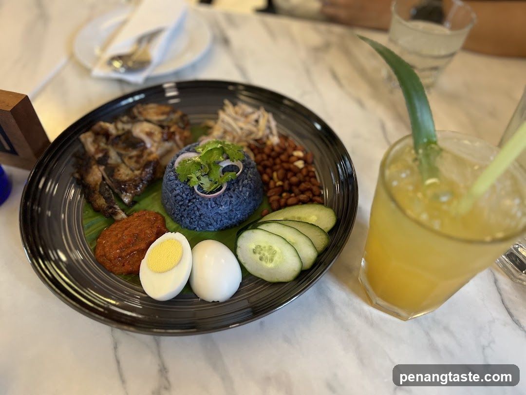 Nasi Lemak Plate with Drink