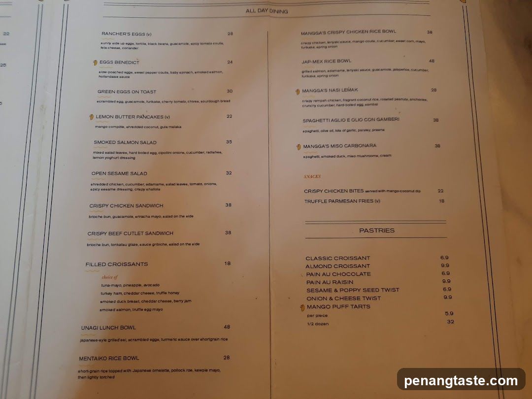 All Day Dining Menu