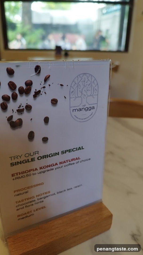 Single Origin Special Menu Card