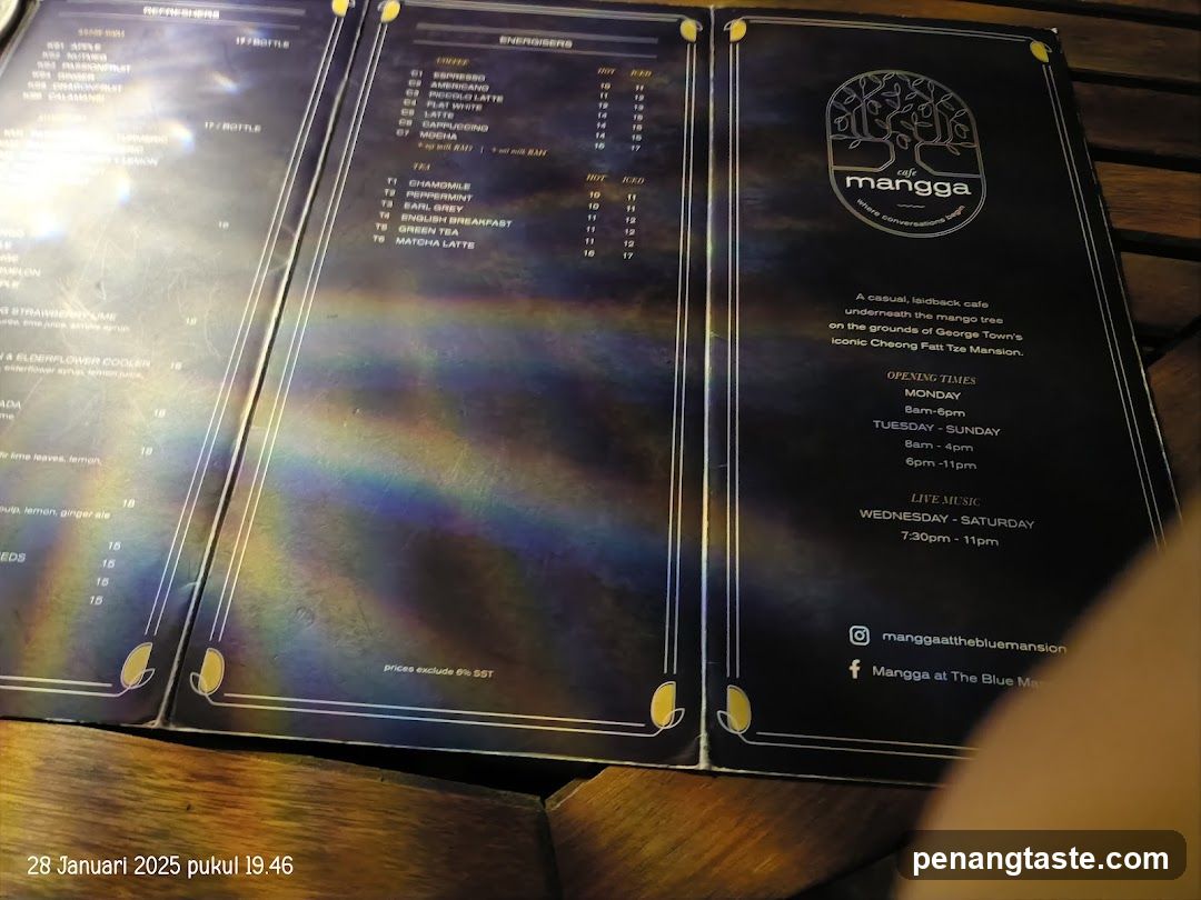 Mangga Coffee Menu