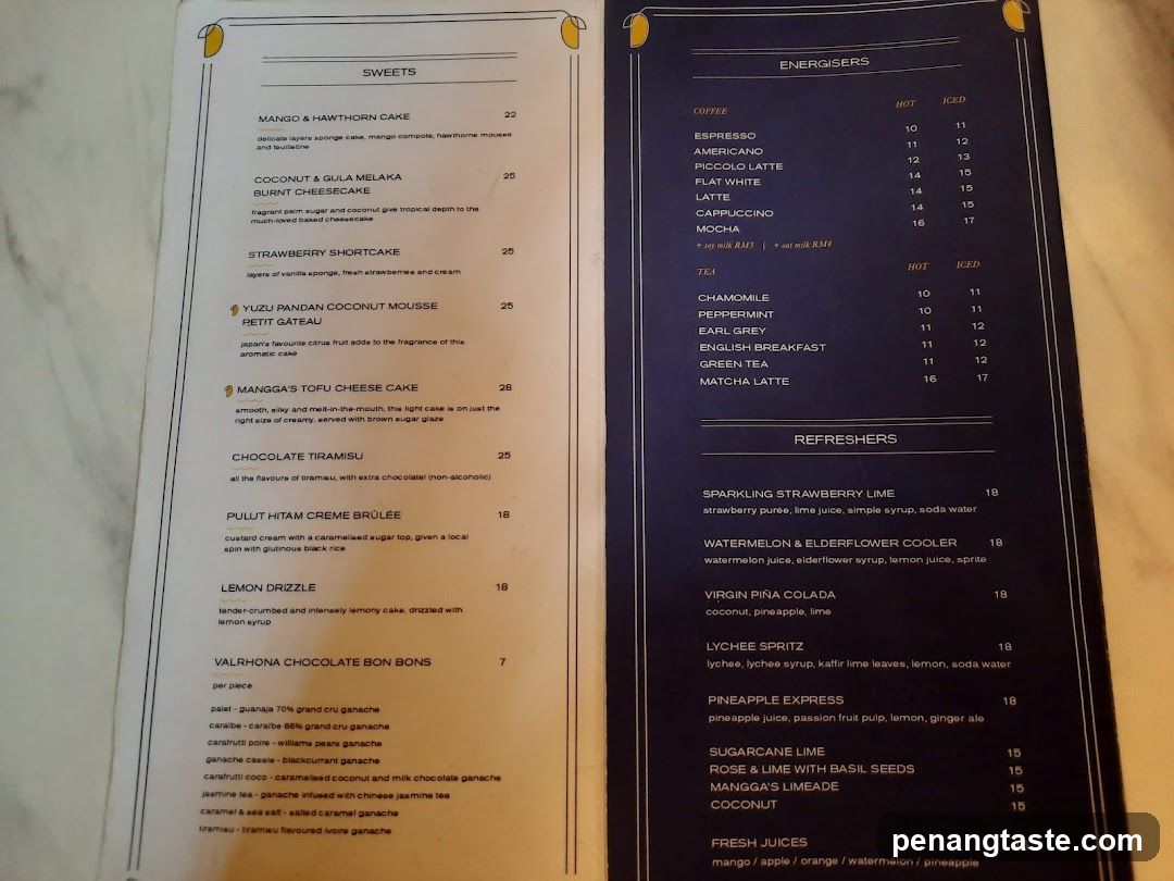 Sweets and Energisers Menu