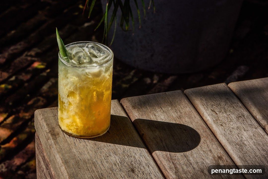 Outdoor Cocktail on Wooden Table