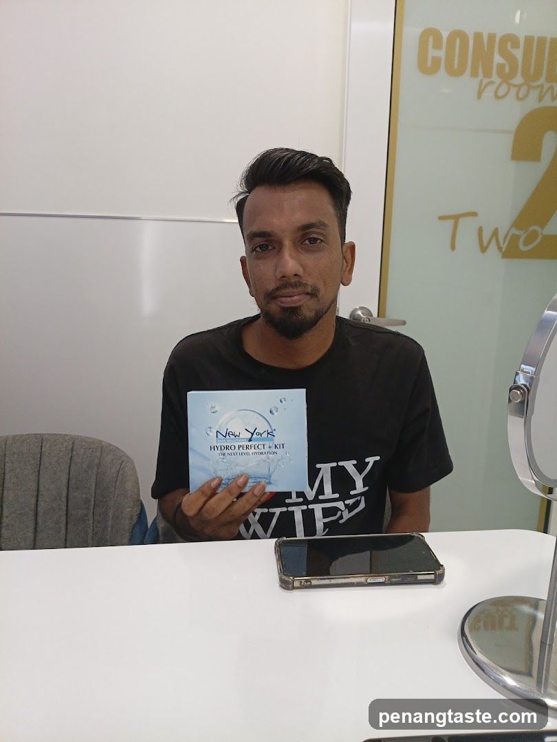 Person holding skincare kit