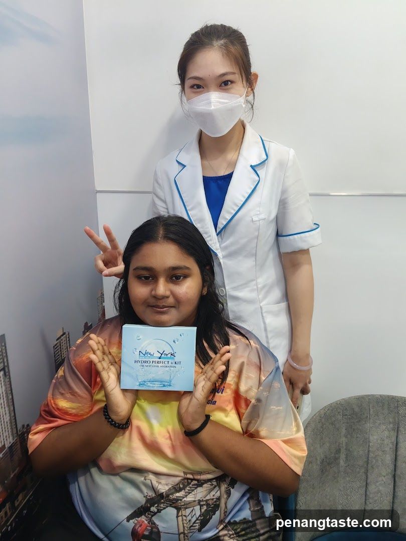 Beauty Salon Interior with Staff and Client