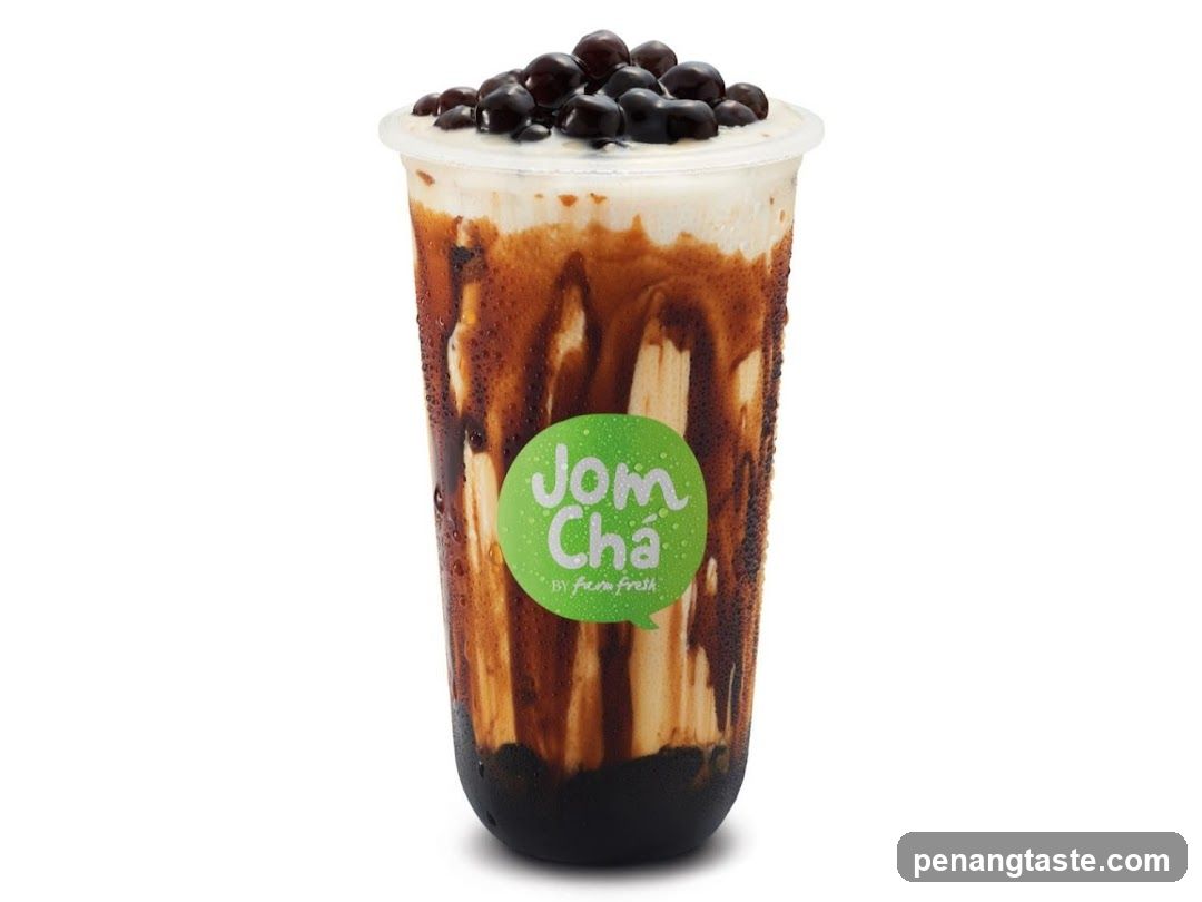 Boba Milk Tea with Chocolate Drizzle