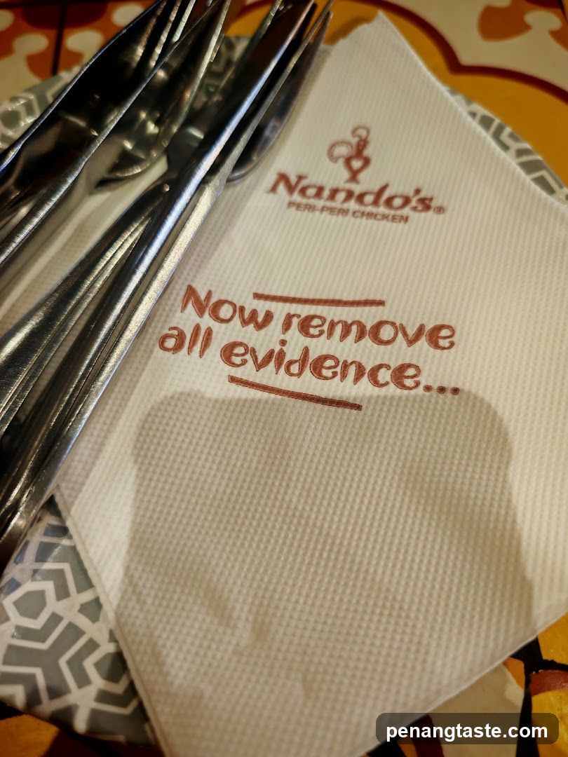 Nando's Napkin with Warning Message