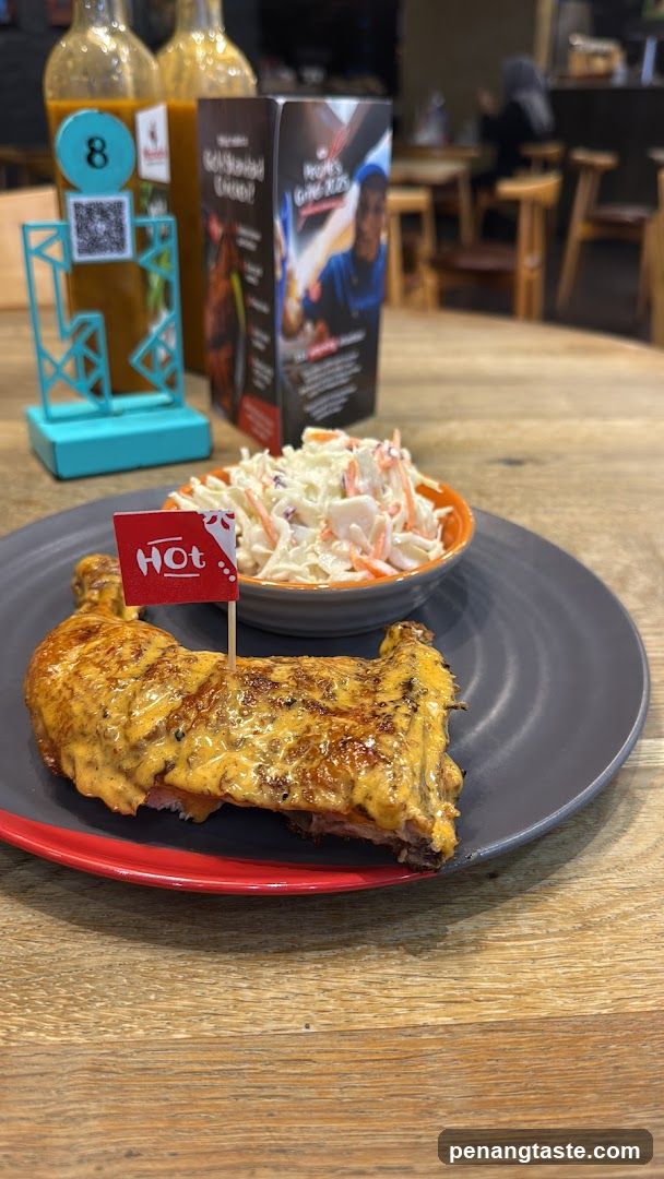Food Plate with Coleslaw and Hot Wings
