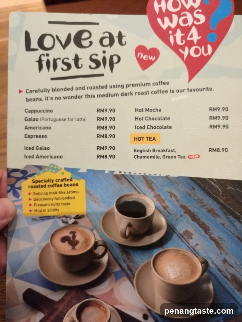 Love at first Sip Menu