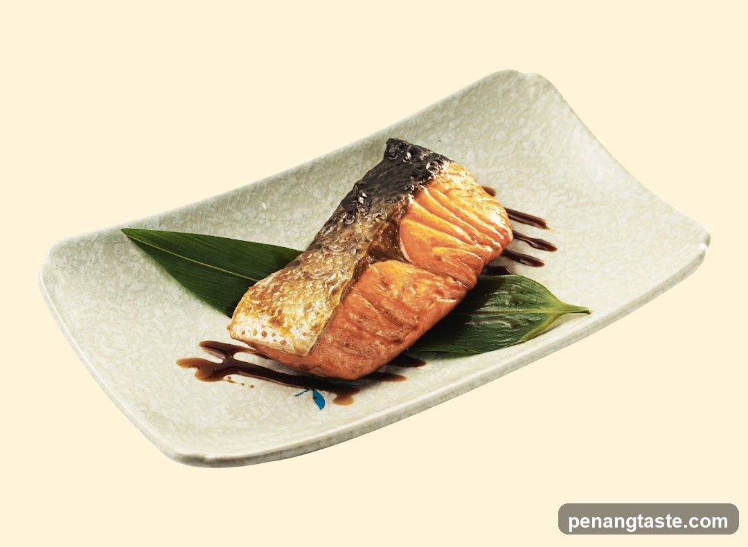 Grilled Salmon with Soy Sauce and Bamboo Leaf