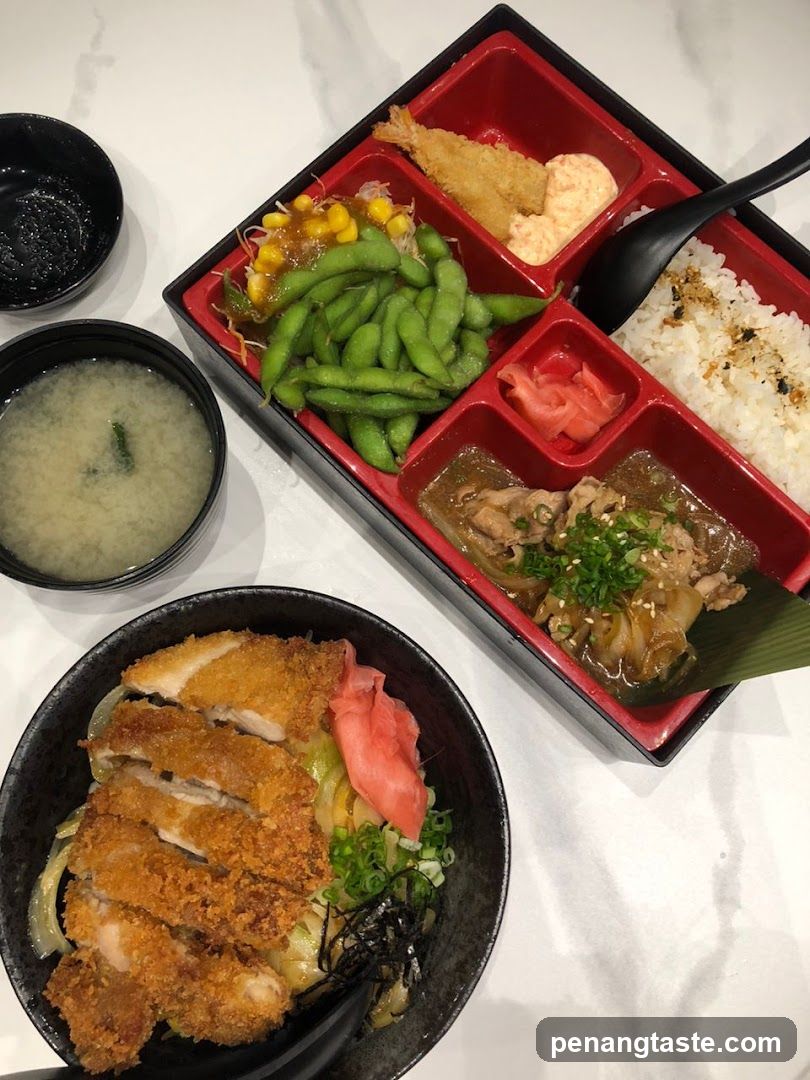 Japanese-style bento and rice bowl meal