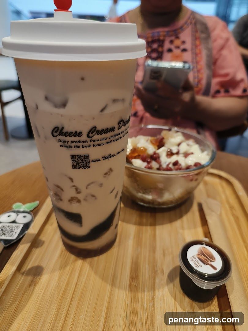Beverage and Dessert on Wooden Tray