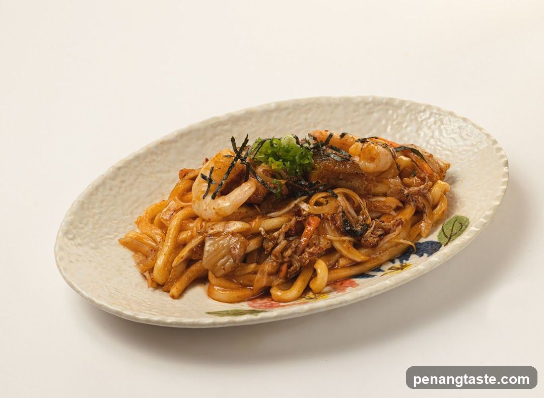Shrimp Udon Noodles with Tofu and Scallions
