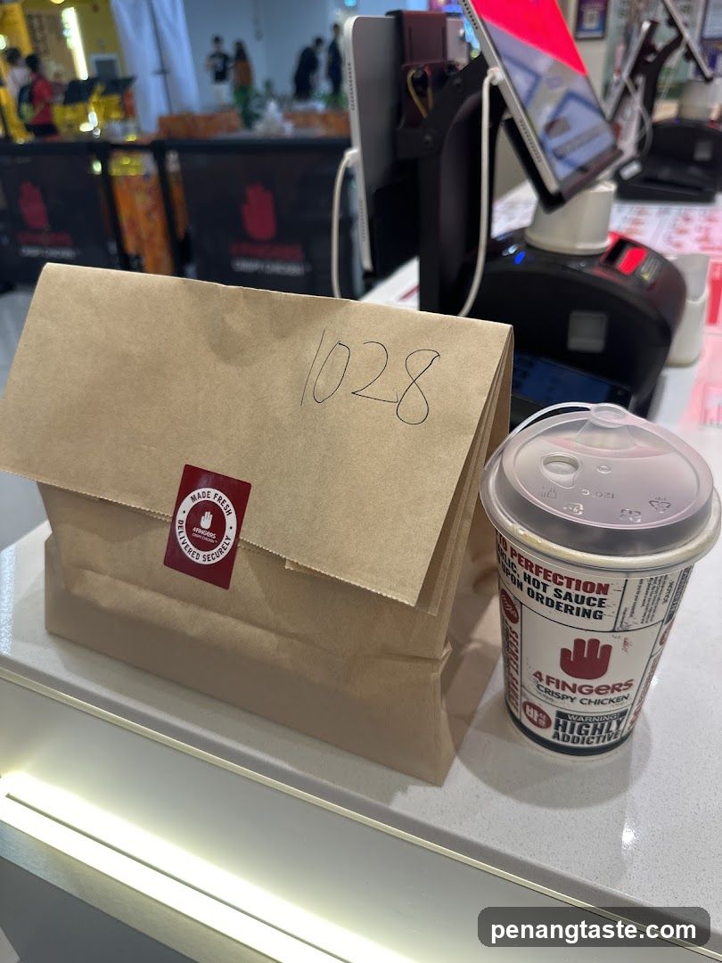 Takeout order at counter