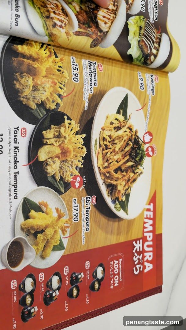 Tempura Menu Page