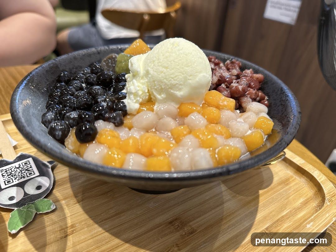 Bowl of Dessert with Ice Cream and Toppings