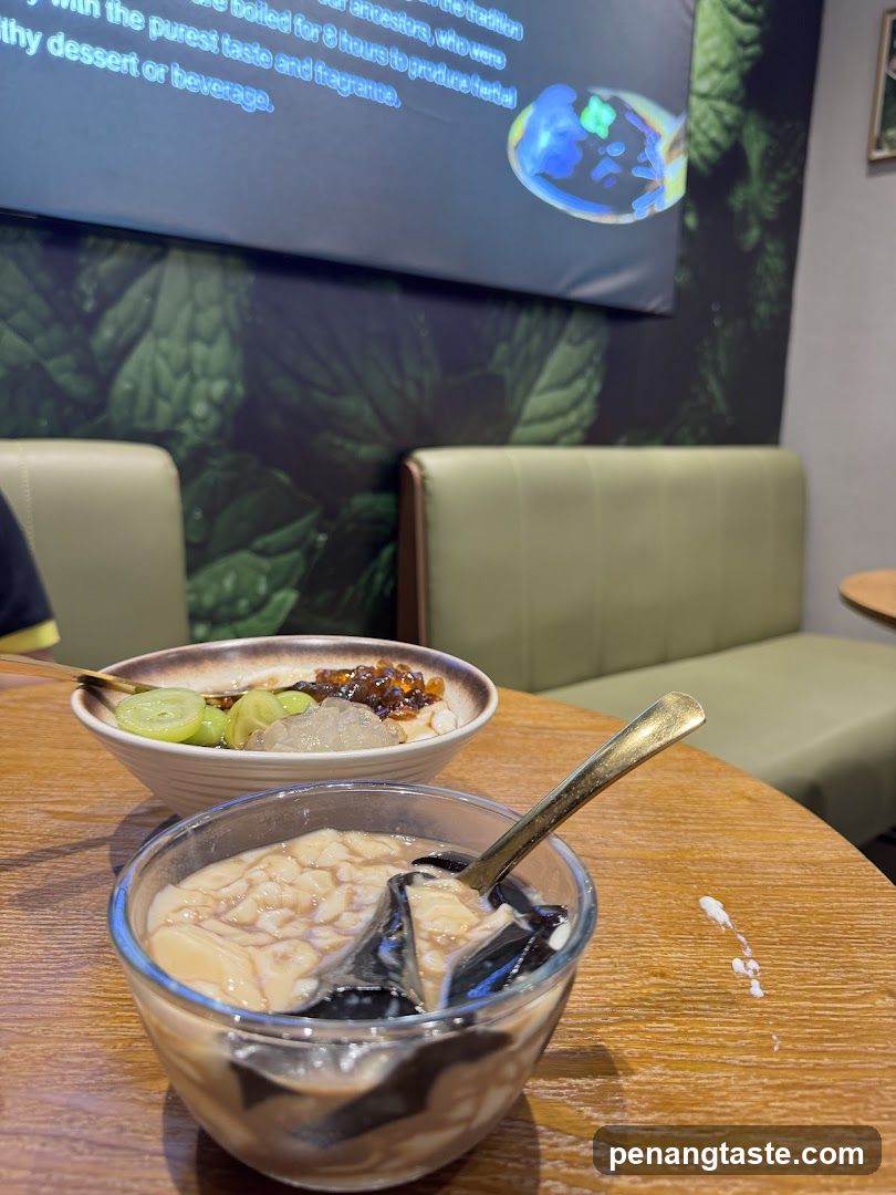 Dessert bowls in a cafe interior