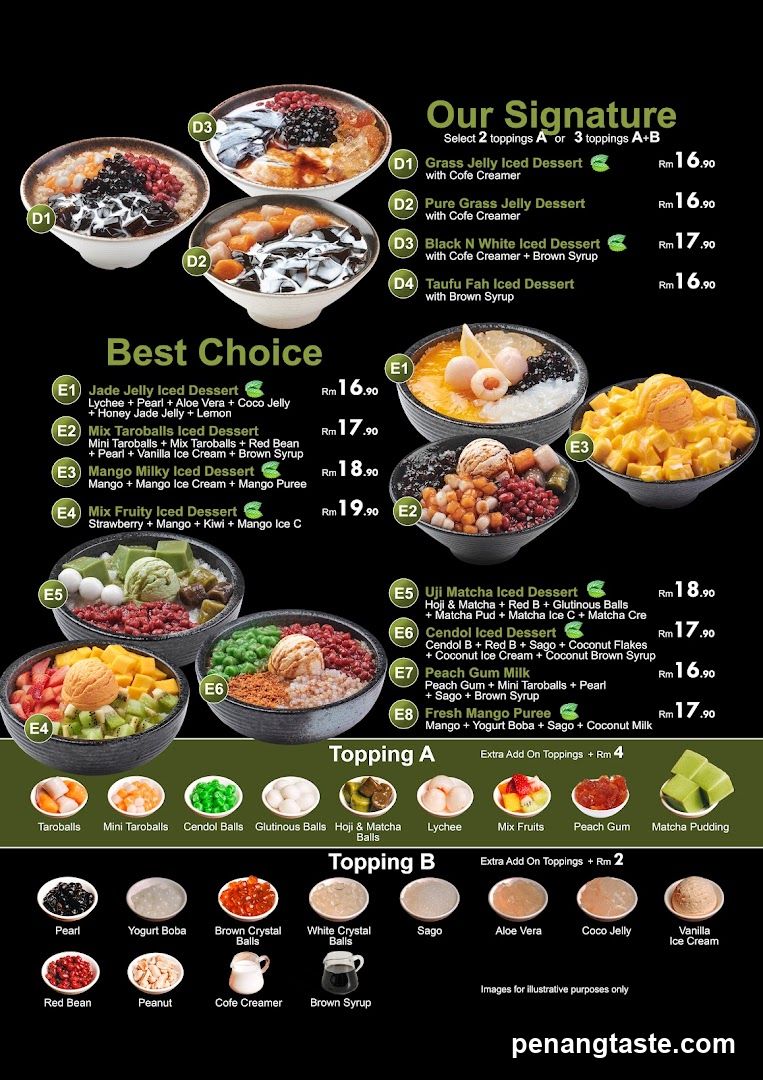 Iced Dessert Menu