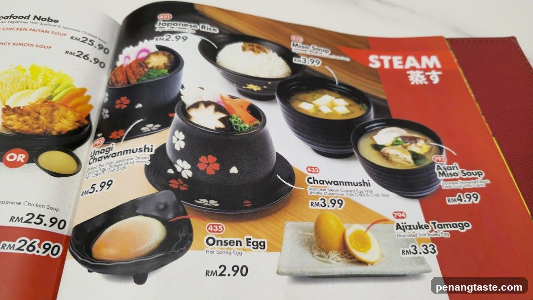 Japanese Restaurant Menu Page
