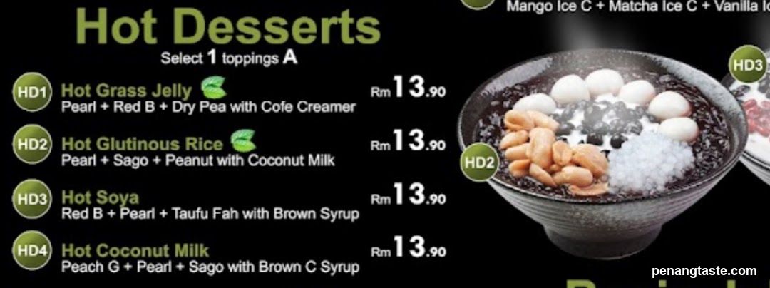 Hot Desserts Menu