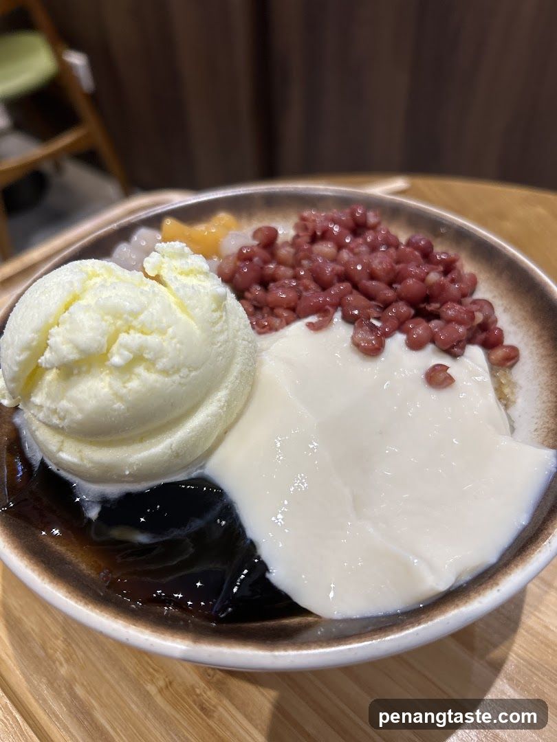 Dessert Bowl with Ice Cream and Red Bean