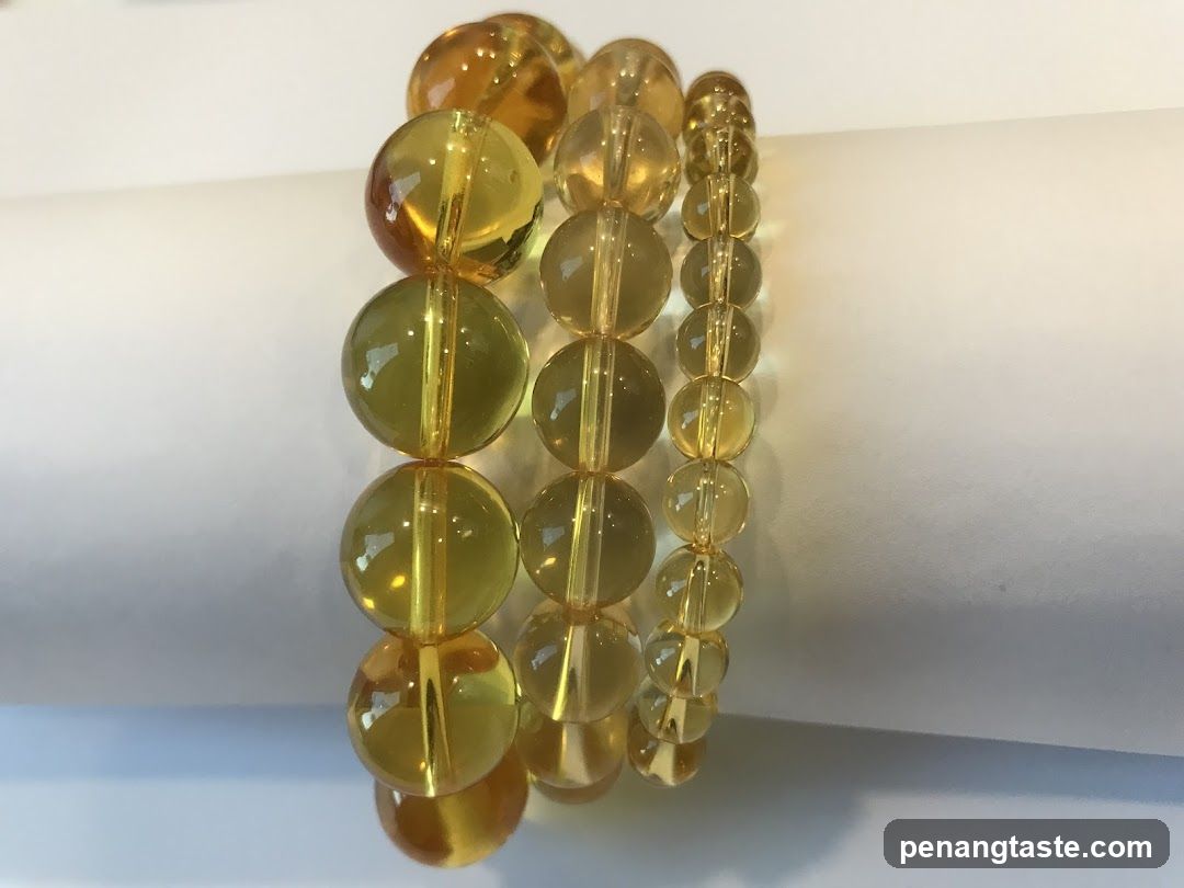 Amber Beaded Bracelets on Display