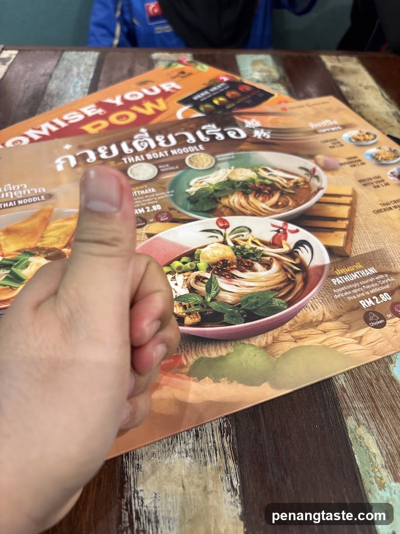 Thai Noodle Menu Display