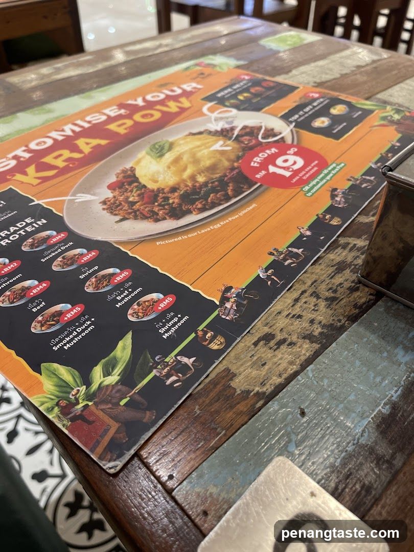Kra Pow Menu Display