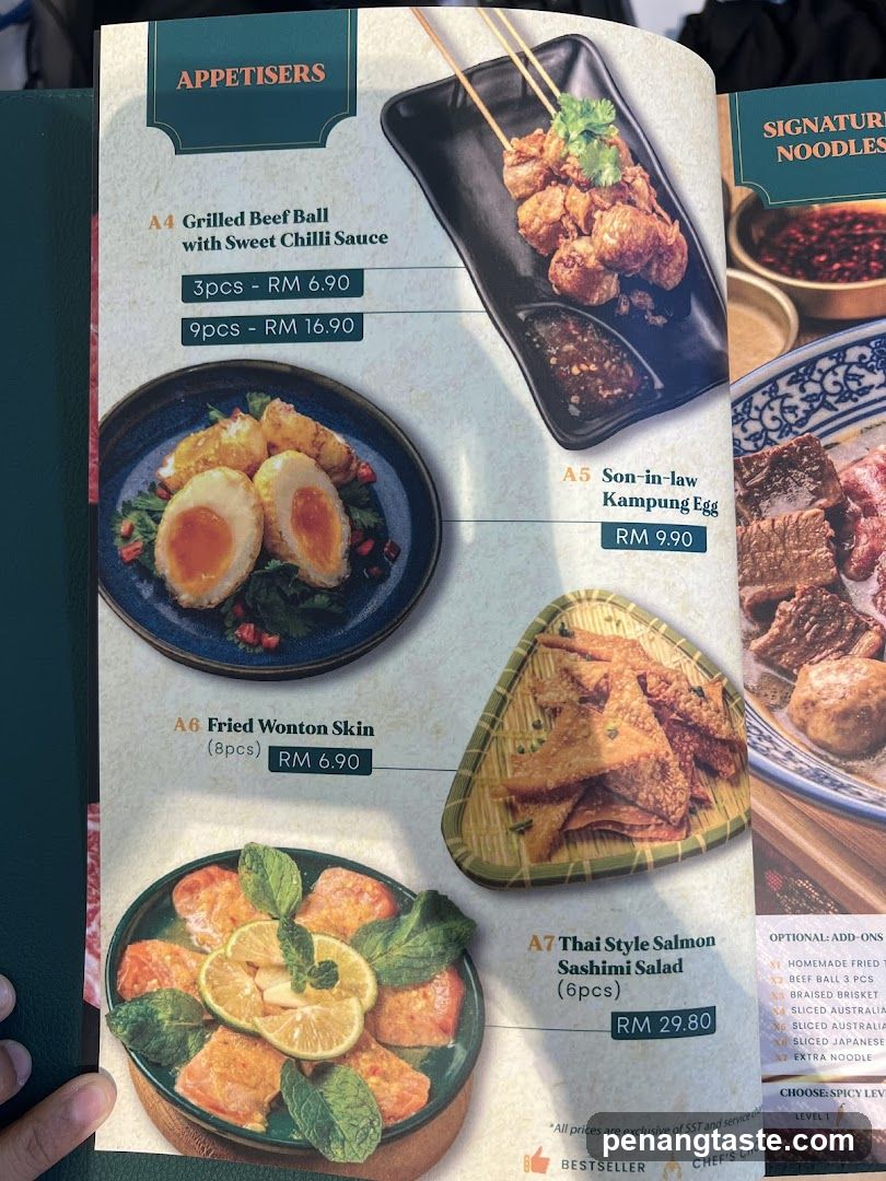 Appetizers Menu Page