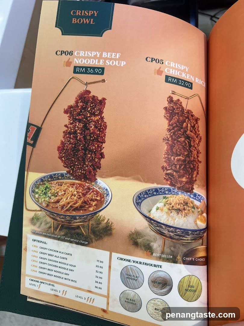 Crispy Bowl Menu Page