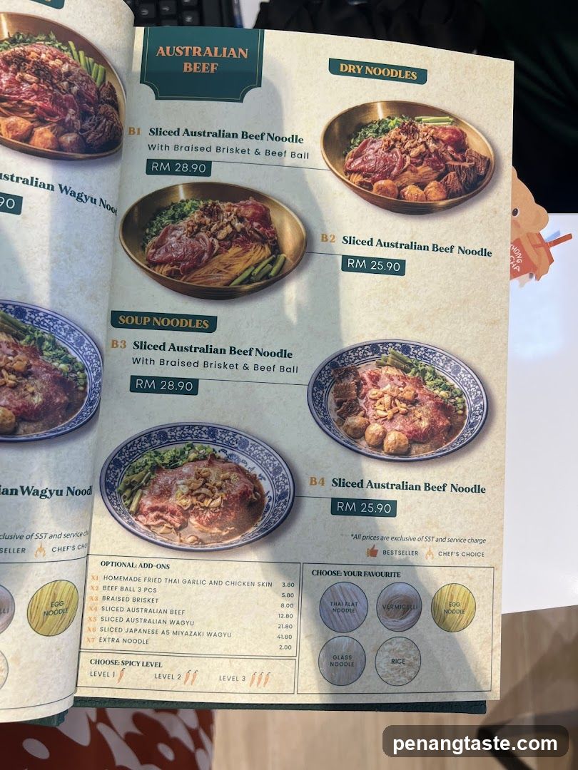 Australian Beef Menu Page