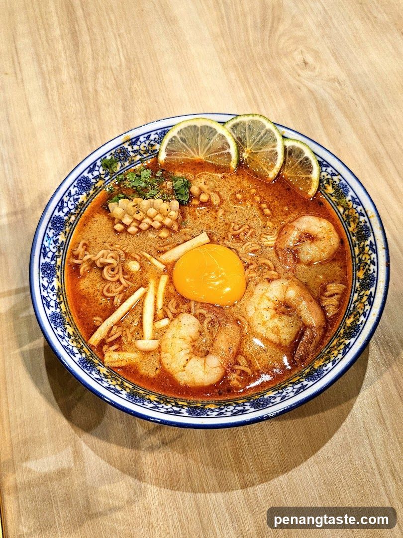 Spicy Ramen Bowl with Shrimp and Egg