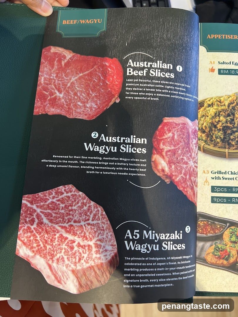 Beef/Wagyu Menu Page