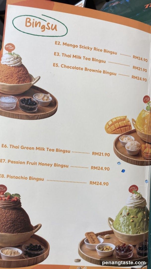 Bingssu Menu Page
