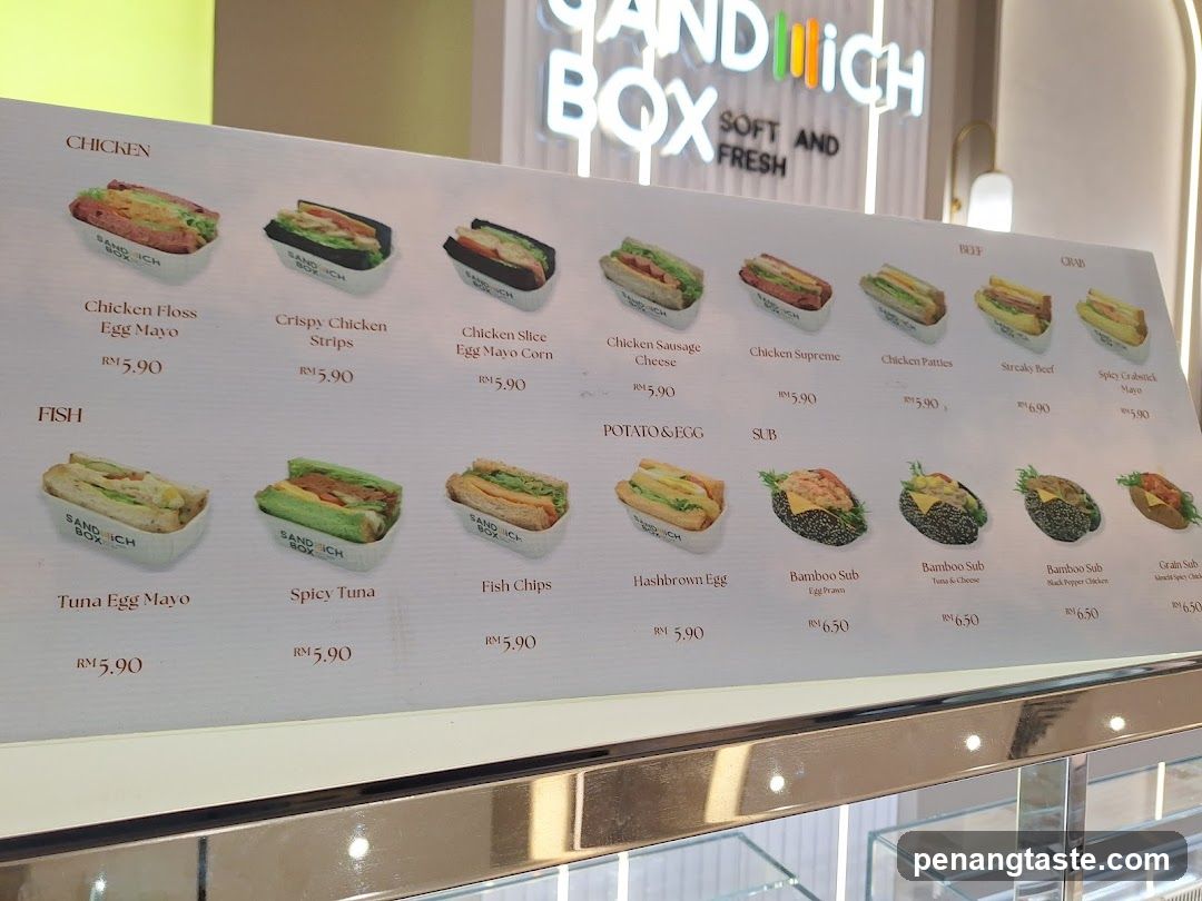 Sandwich Box Menu Board