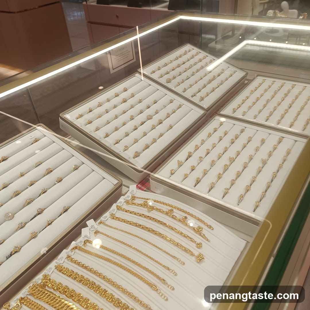 Gold Jewelry Display Case