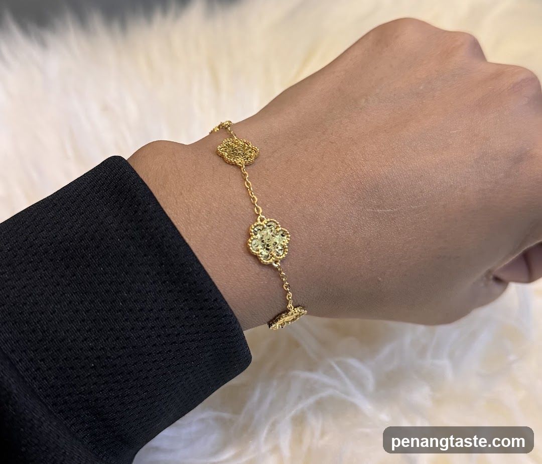 Gold Bracelet on Wrist