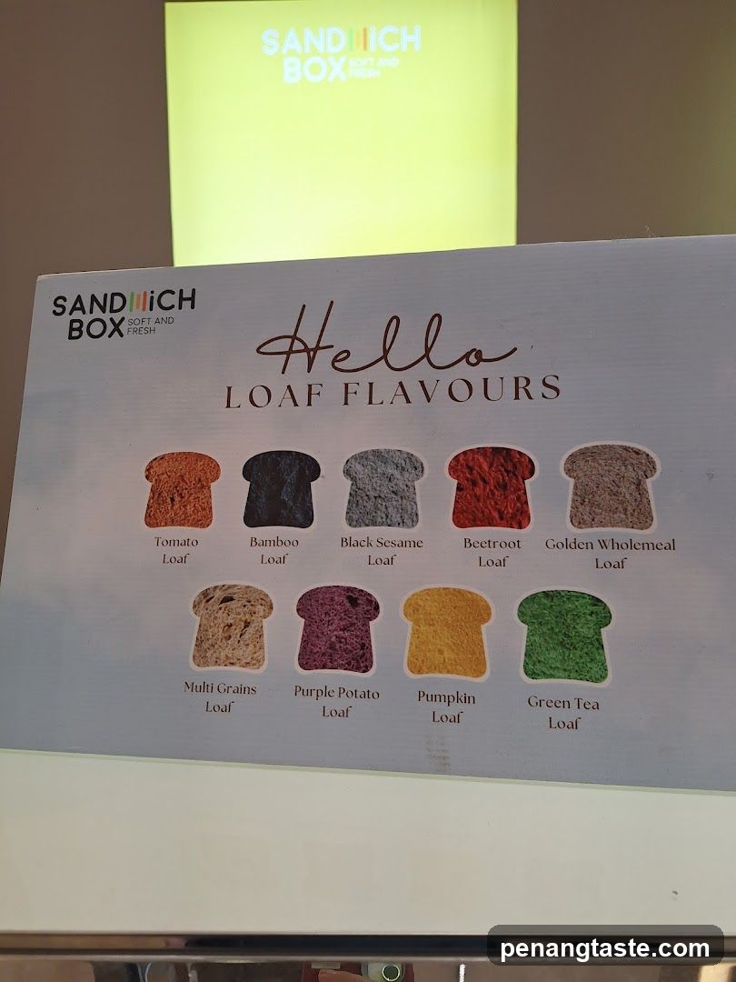 Sandwich Box Loaf Flavours Menu Display