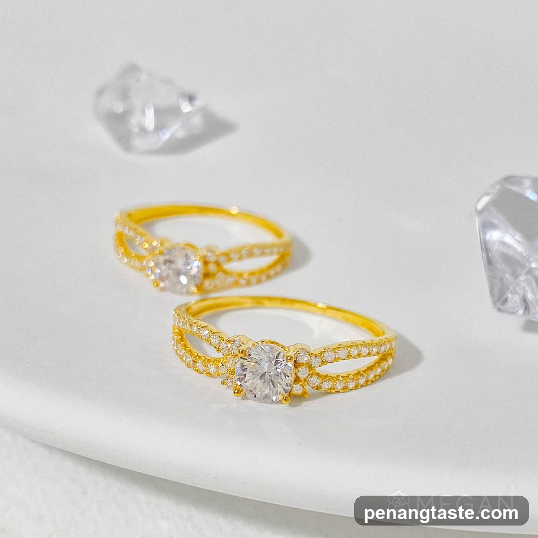 Gold Rings with Center Stone