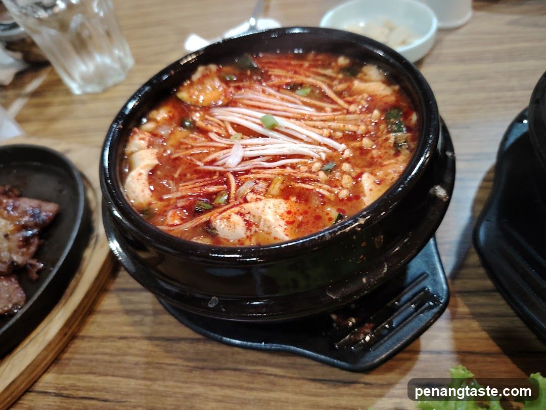 Spicy Korean Stew with Enoki Mushrooms