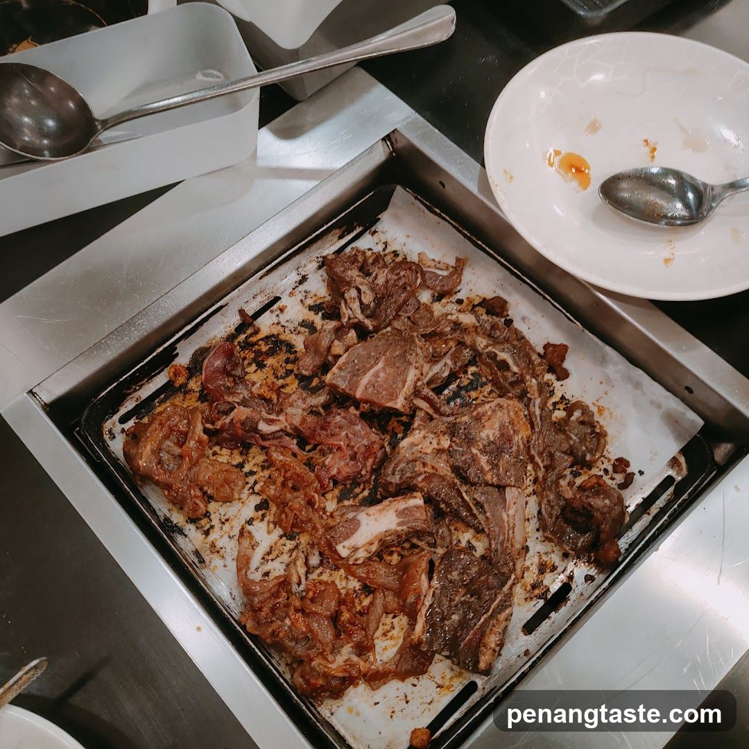 Grilled Meat on Hot Plate