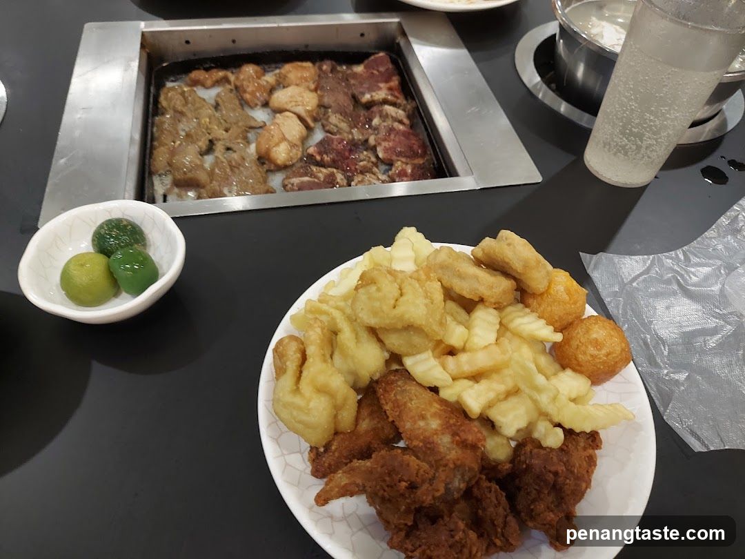 Grilled Meat and Fried Snacks at a Restaurant