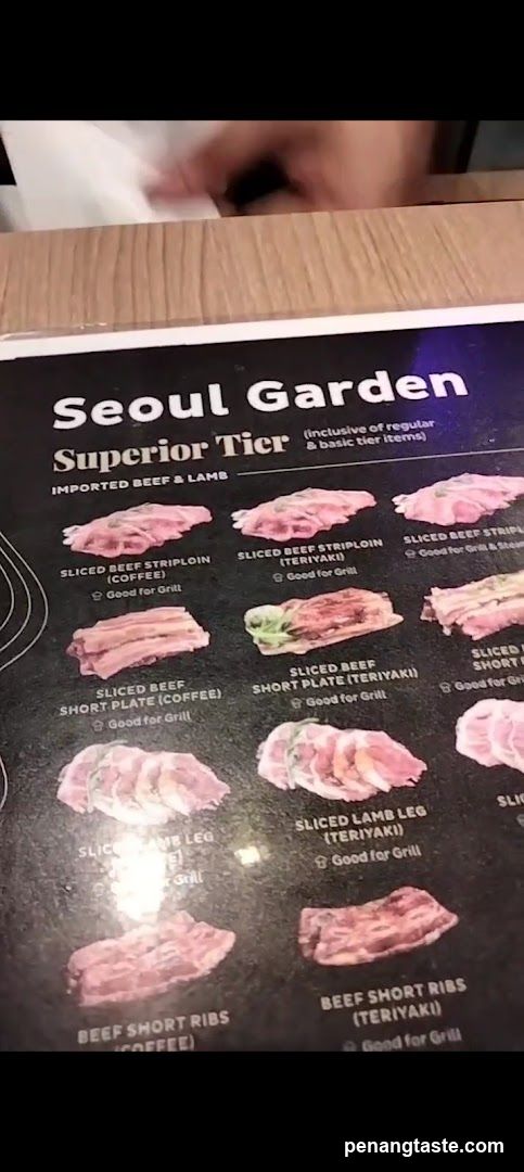 Seoul Garden Superior Tier Menu